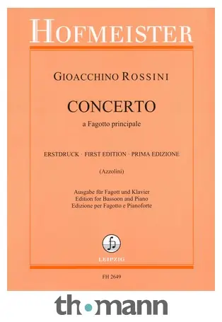 Koupit Online Friedrich Hofmeister Verlag Rossini Concerto a Fagotto