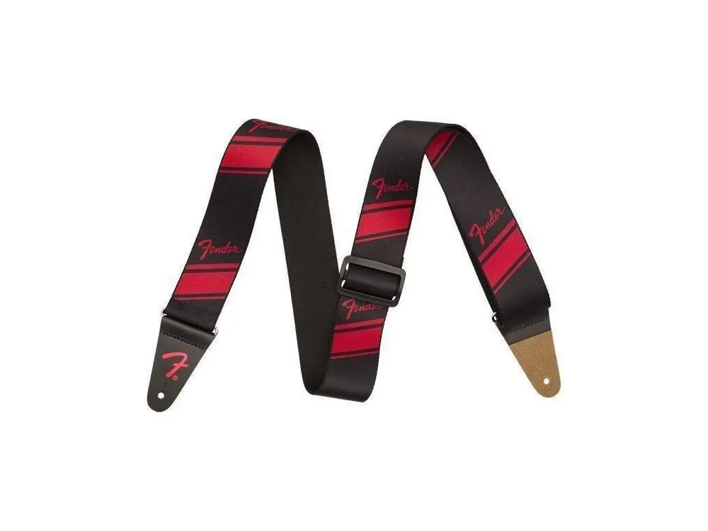 Vrácení Zdarma Popruh Fender 2‘‘ Competition Stripe Strap Ruby