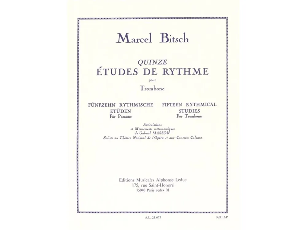 Zlevněný Noty pro trombon 15 Etudes de Rythme