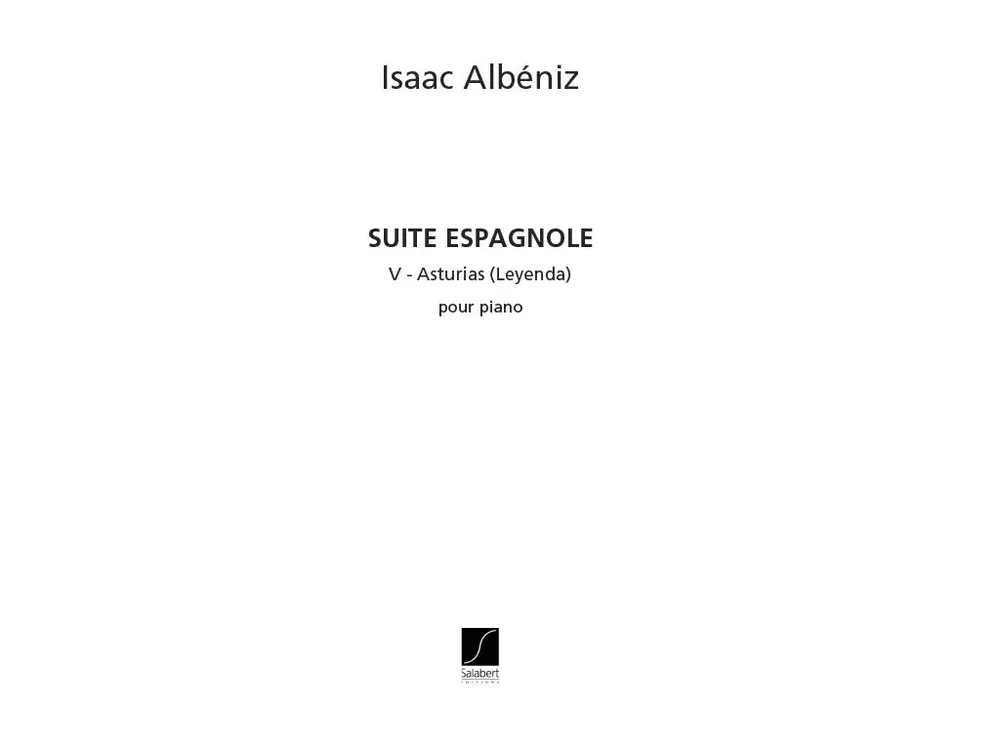 Přímo Od Výrobce Noty pro piano Suite Espagnole No. V - Asturias (Leyenda)