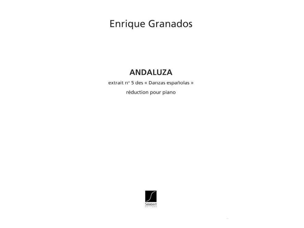 Noty pro piano Andaluza (No 5 des Danzas espanolas) Nízká Cena