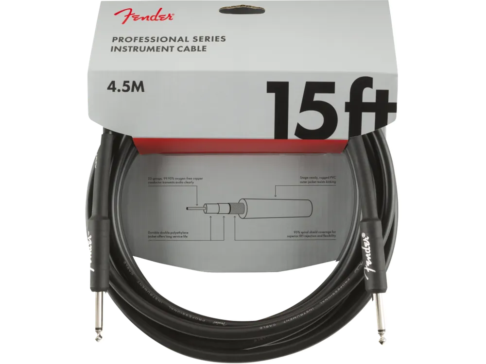 FENDER Professional Series 15‘ Instrument Cable Angled Finální Výprodej
