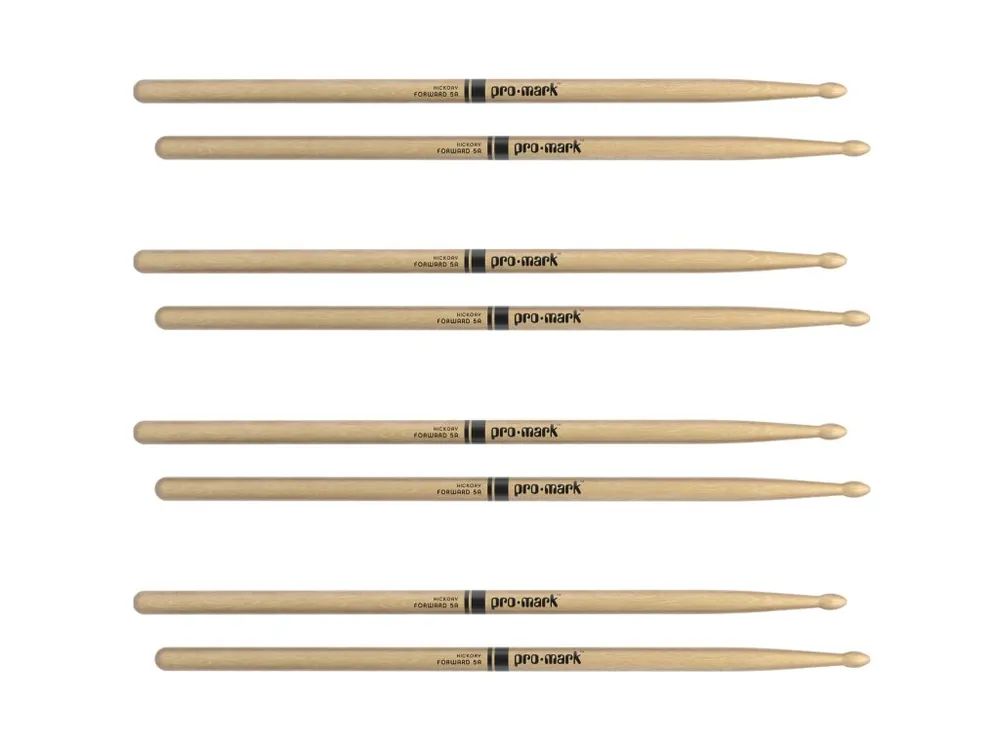 Akční Nabídka ProMark Classic Forward 5A Hickory Drumsticks, Oval Wood Tip, 4-Pack