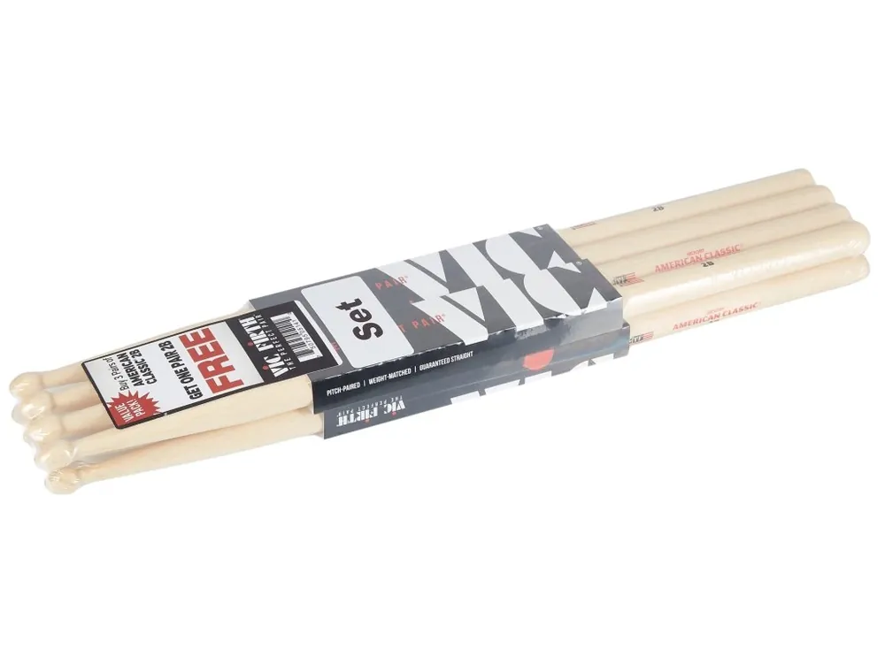 Zvýhodněný set hickorových paliček VIC FIRTH 2B 4 Pack Výprodej