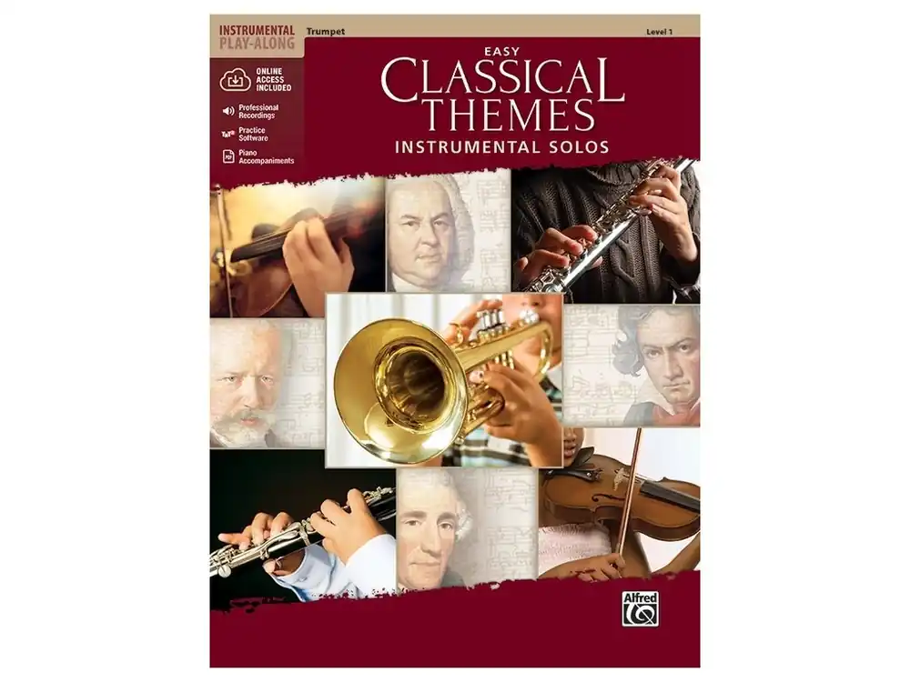 Easy CLASSICAL THEMES Instrumental Solos + Audio Online / trumpeta (trubka) a klavír (PDF) Pouze Dnes