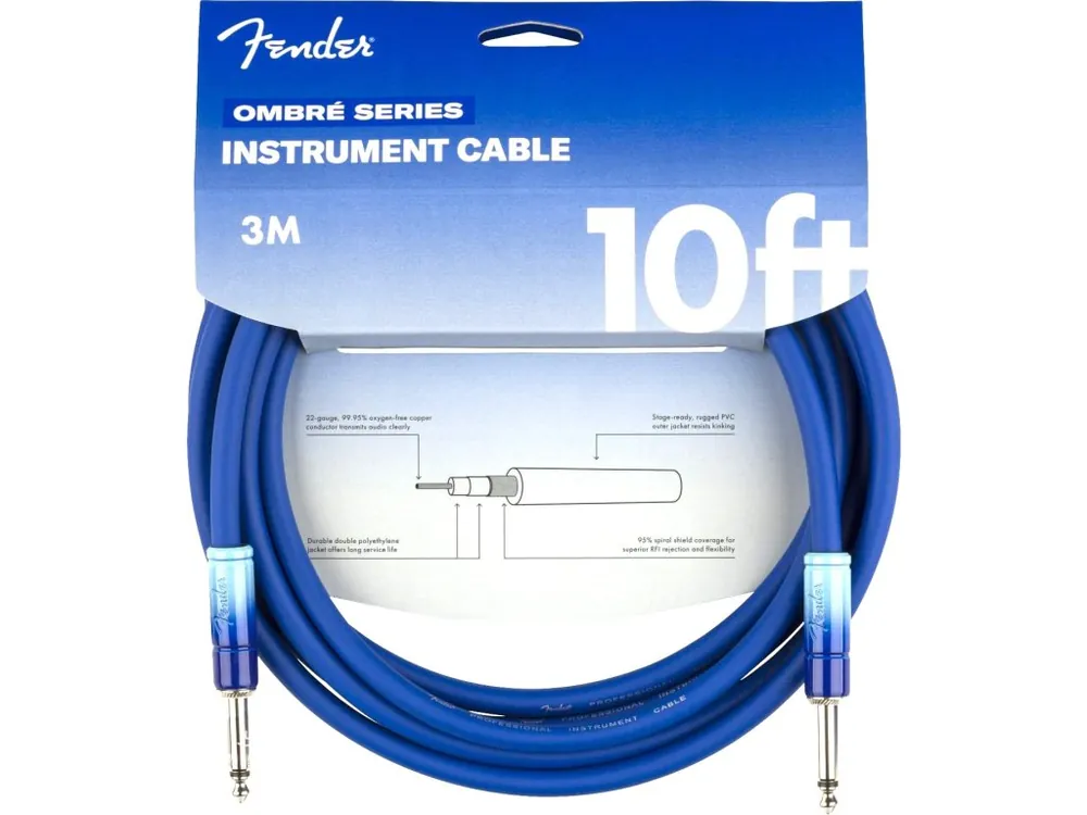 Expresní Doručení FENDER Ombré Instrument Cable 10‘ Belair Blue