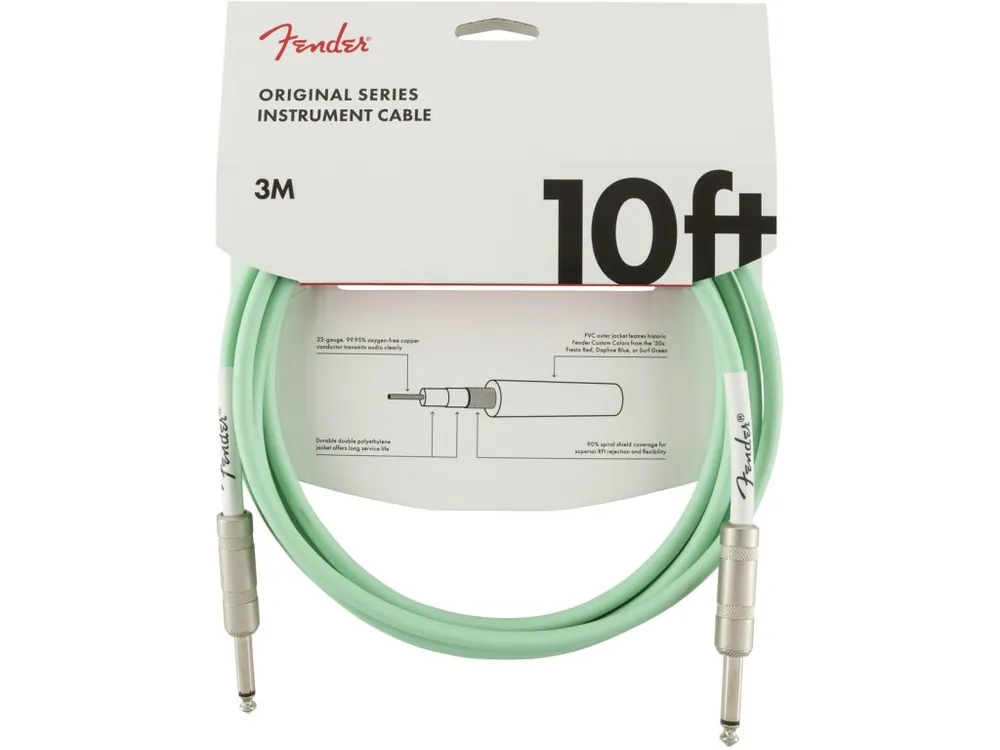 Výhodná Nabídka FENDER ORIGINAL SERIES 10 INSTRUMENT CABLE SURF GREEN