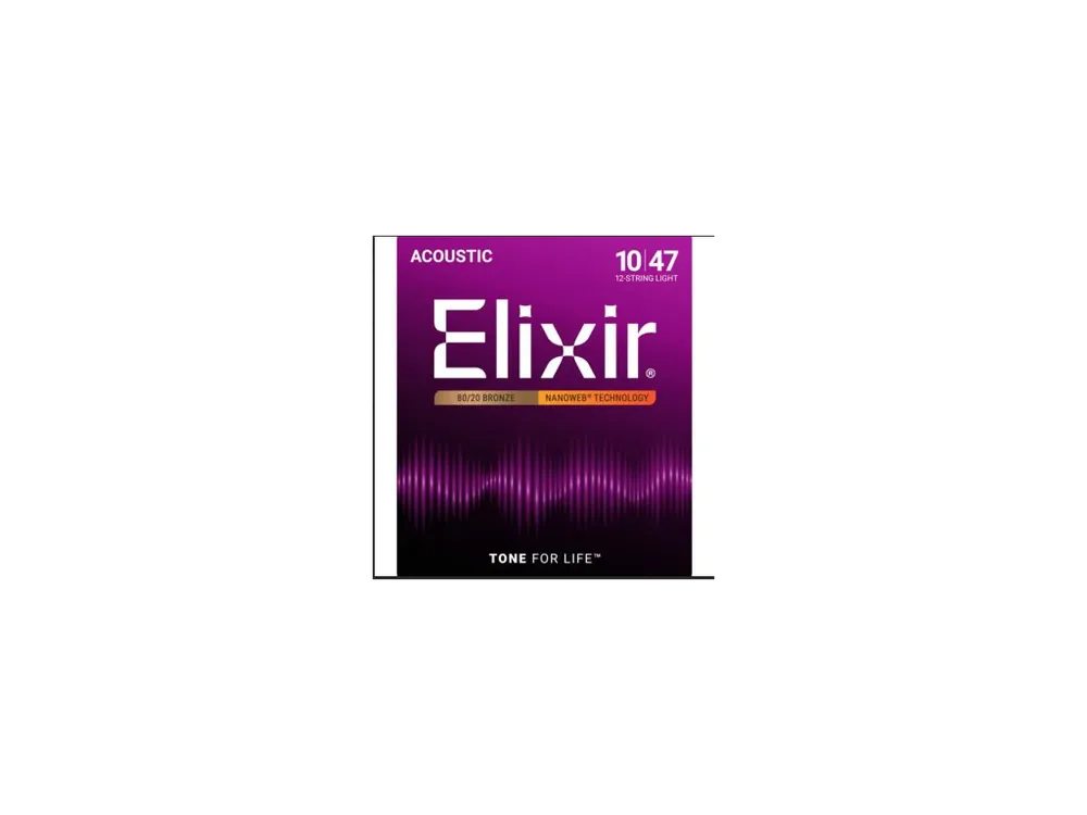 Struny pro dvanáctistrunnou kytaru ELIXIR Nanoweb 80/20 Bronze 12-String Light Finální Výprodej