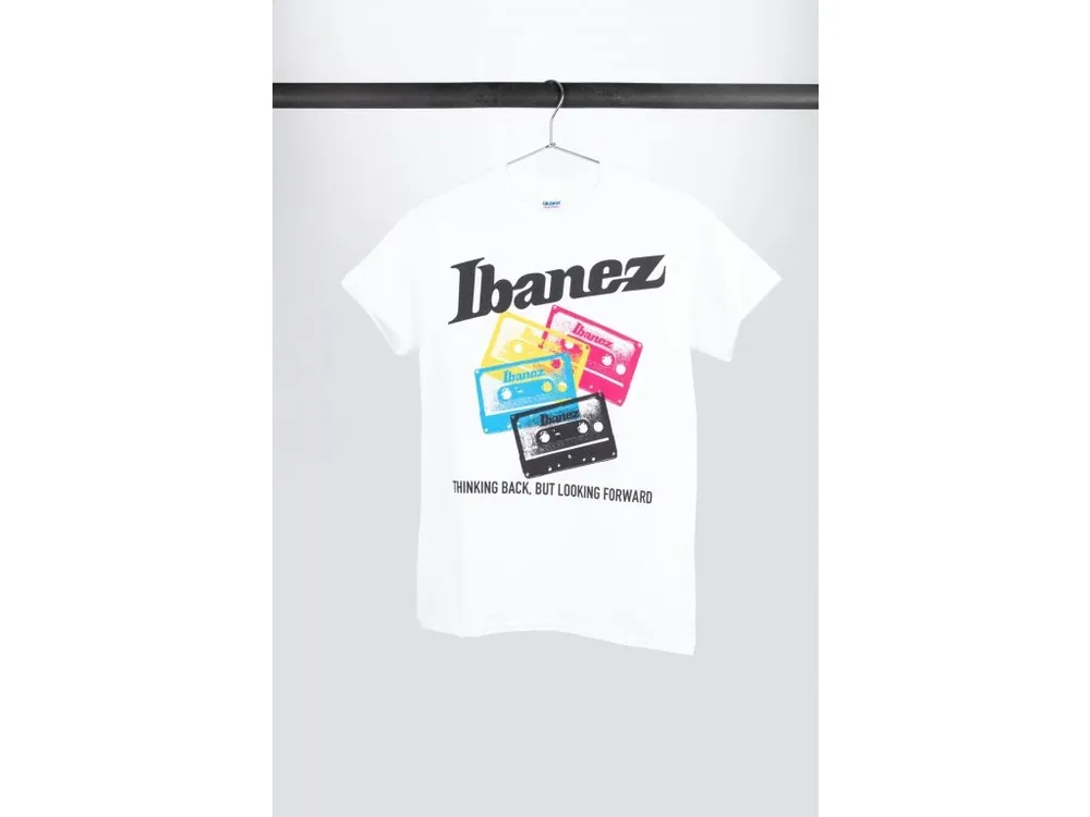 White Ibanez t-shirt with colorful cassettes XXL Objednat Nyní
