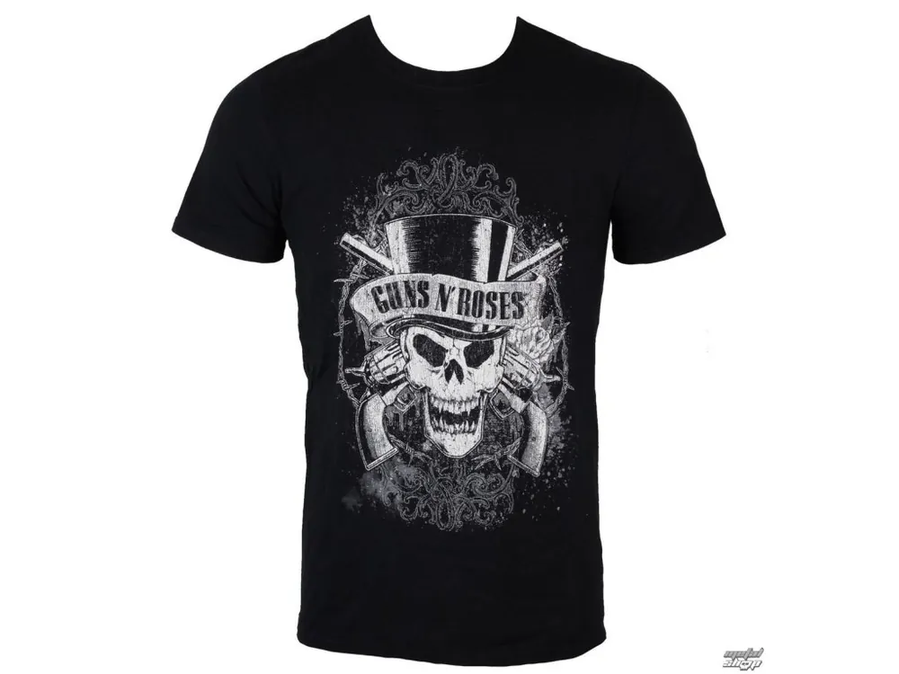 Finální Výprodej Guns N‘ Roses Tričko Faded Skull Black XL