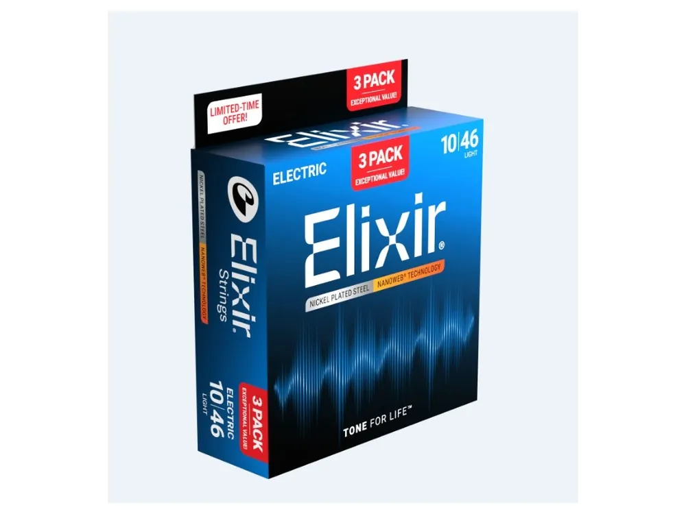 Elixir 16542 Nanoweb Electric Guitar Light 3 Pack (10-46) Koupit Online