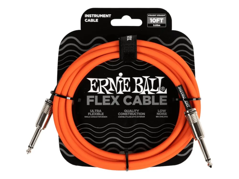 Bezpečná Platba Ernie Ball Flex Instrument Cable Straight/Straight Oranžová 6 m Rovný - Rovný