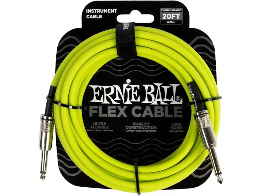 Sleva Ernie Ball Flex Instrument Cable Straight/Straight Zelená 6 m Rovný - Rovný