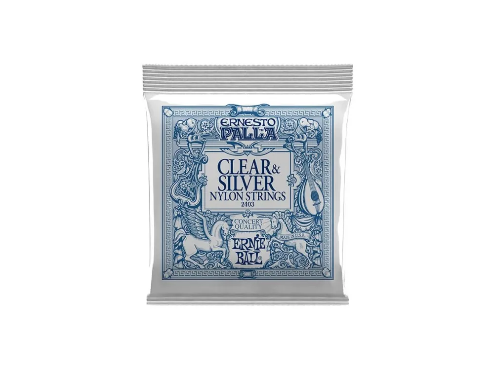 Bezpečná Platba 2403 Ernie Ball Ernesto Palla Nylon Classical Clear & Silver - Medium Tension - struny na klasickou kytaru - 1ks