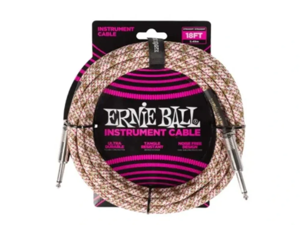 6430 Ernie Ball Braided Instrument Cable Straight/Straight 18ft - Emerald Argyle - " opletený " nástrojový kabel - 5.5m - 1ks Objednat Nyní