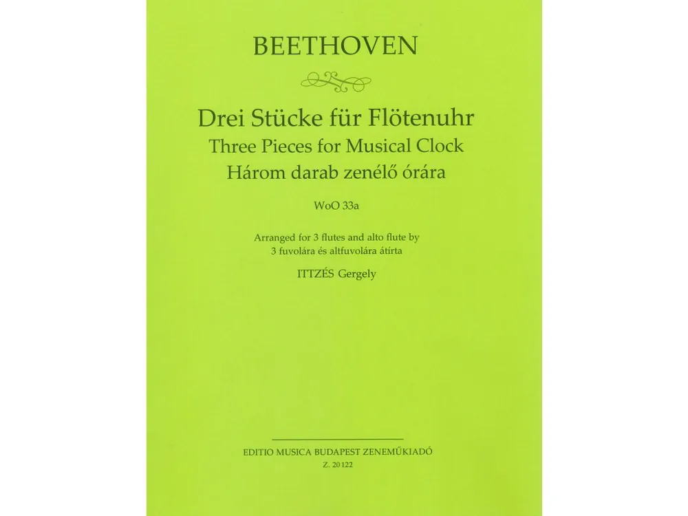 Beethoven Three pieces for Musical Clock / kvartet pro 3 příčné flétny a altovou příčnou flétnu Značkový