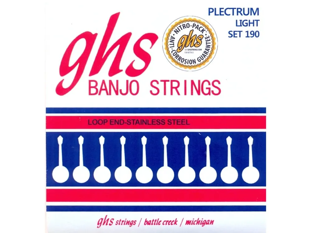 Nakupujte Hned Struny na 4 strunní banjo GHS SET 190 Plectrum light