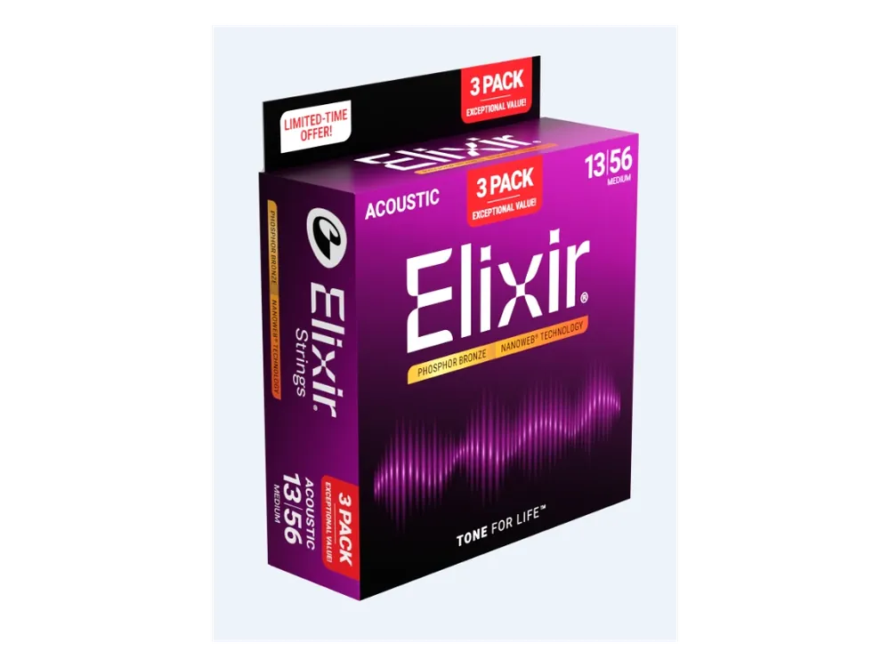 ELIXIR 16546 Nanoweb Phosphor Bronze Medium (13-56) 3-pack Top Prodej