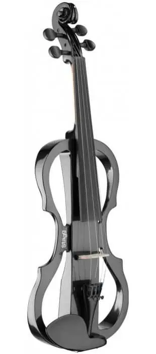 Stagg EVN X-4/4 MBK, elektrické housle s pouzdrem a sluchátky, černá metalíza Sleva