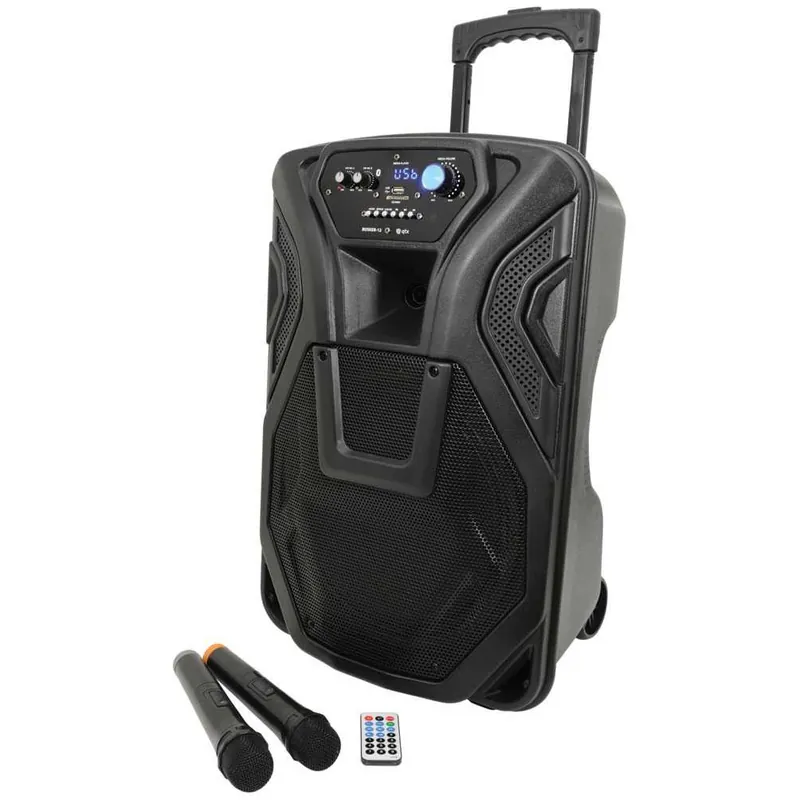 QTX BUSKER-12, mobilní 12" zvukový systém USB/SD/FM/BT/2x VHF, 80W Expresní Doručení