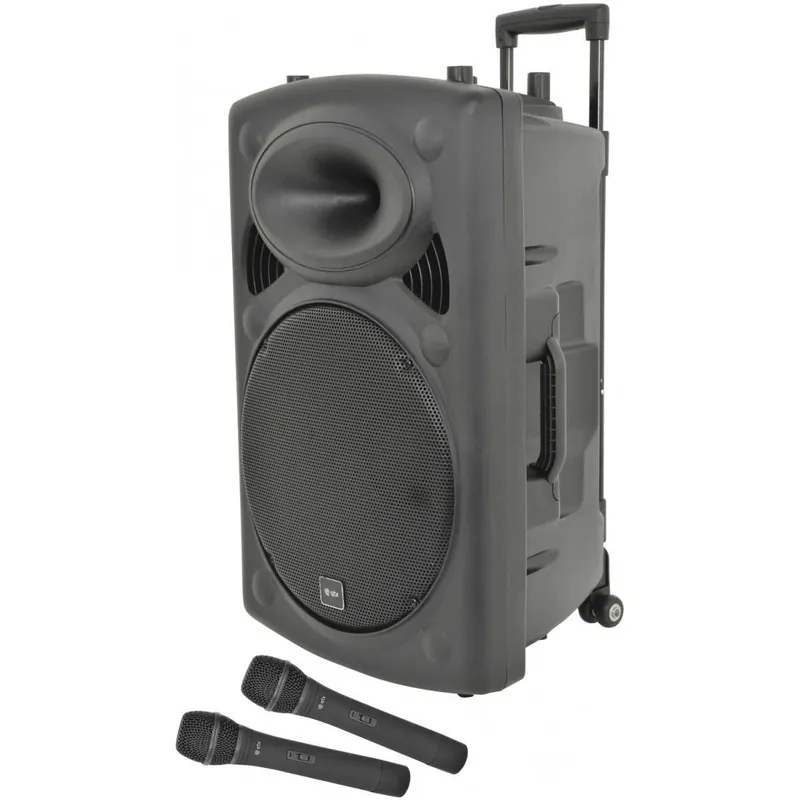 QTX QR15PABT, mobilní 15" zvukový systém MP3/BT/SD/USB/2x VHF Akční Cena