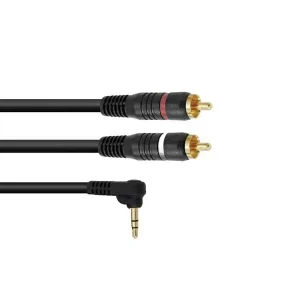 OMNITRONIC adaptérový kabel 3,5 Jack 90°/2xRCA 1,5m bk Autentický