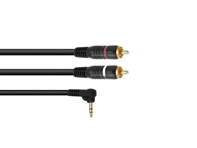 OMNITRONIC adaptérový kabel 3,5 Jack 90°/2xRCA 1,5m bk Autentický