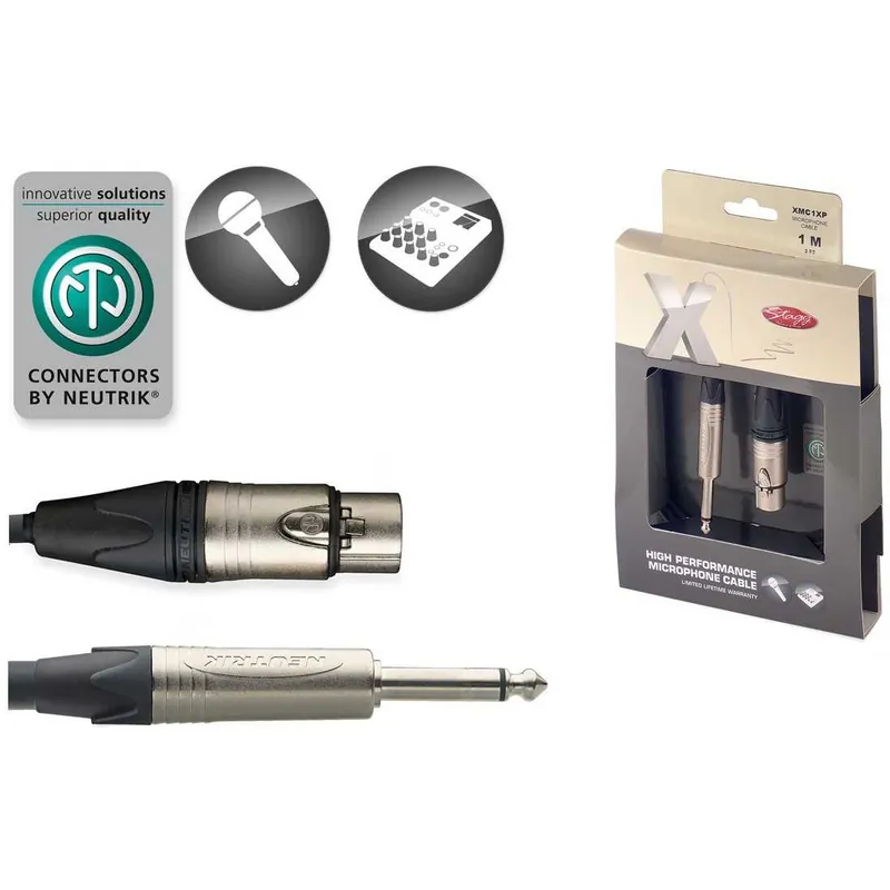 Stagg XMC1XP, kabel JACK/XLR, 1m Značkový