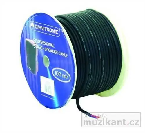 Omnitronic reproduktorový kabel, 2x 2,5 mm, cívka 100 m, cena/m Časově Omezené