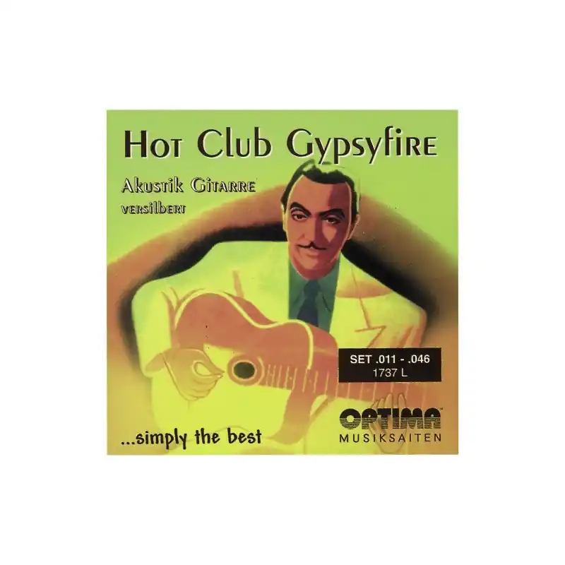 Optima struny pro akustickou kytaru Hot Club Gypsyfire-postříbřené Sada Expresní Doručení