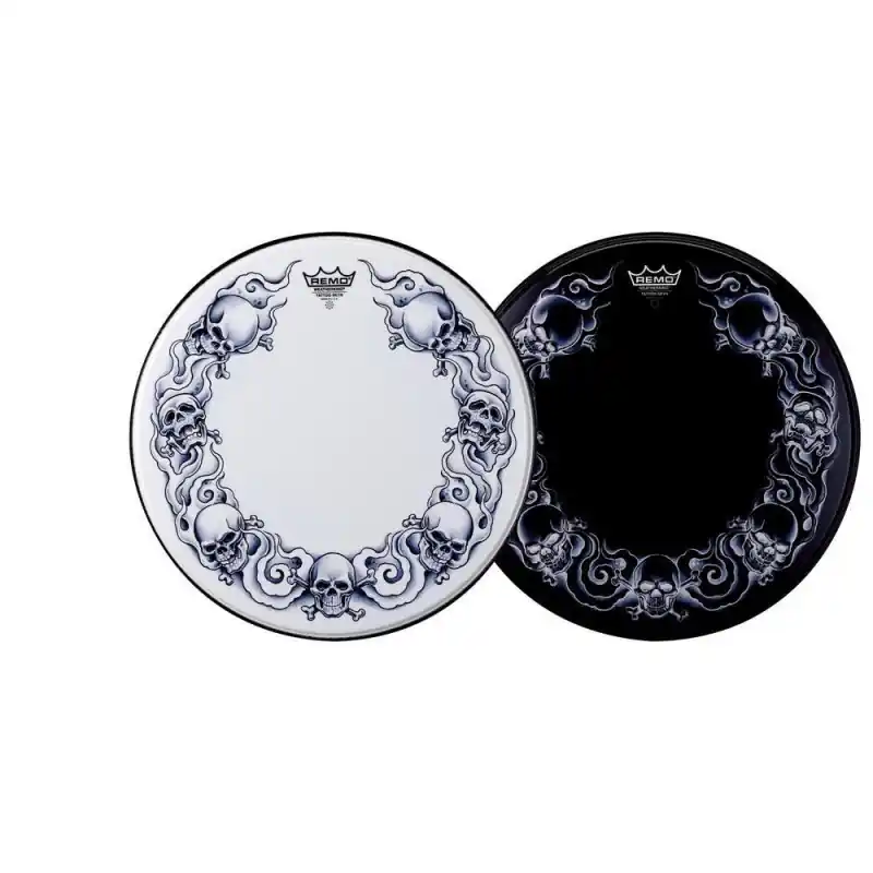 Bezpečná Platba Remo Tattoo Skyn Powerstroke 3 Bass drum 22" Tattoo Skulls PA-1322-TT-T01-bílá