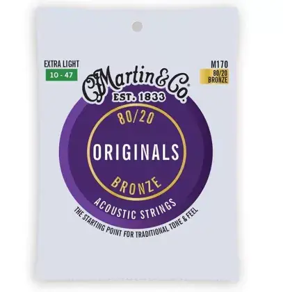 Sezónní Sleva Struny kovové pro akustickou kytaru Martin M 170 Extra Light - 10/47
