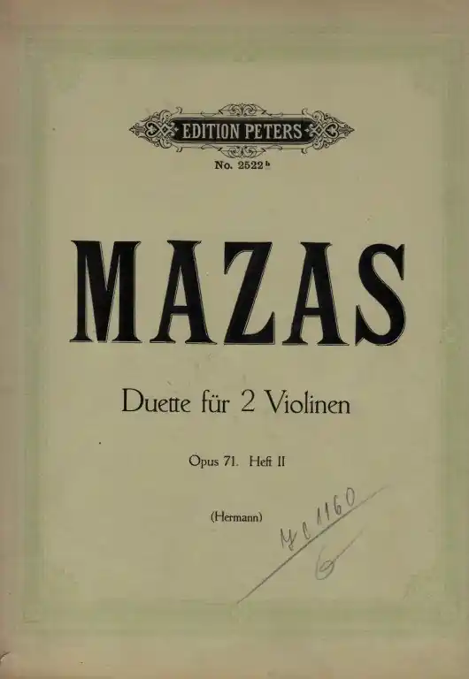 Mazas F. Six Duos ( 2 Violons) op 71, Heft II. Výprodej