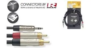 Nakupujte Hned Stagg NYC6/MPS2CMR kabel jack3,5 na 2x cinch 6m