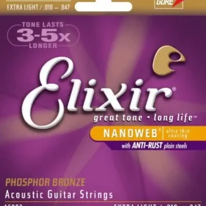 Elixir 16002 .010 - .047 struny akustická kytara Autentický