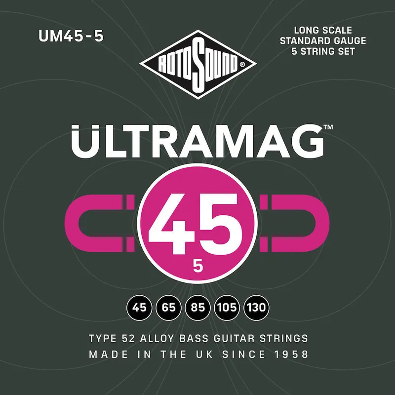 Vysoce Kvalitní Rotosound UM 45-5 Struny pro 5-strunnou baskytaru