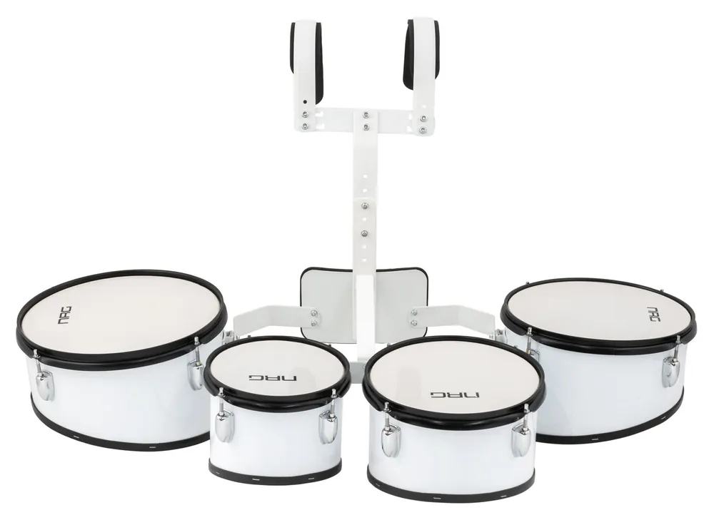 NRG M4TS Marching 4 Tom Set Pochodová bicí sada 10"-12"-13"-8" White Jen Po Omezenou Doba