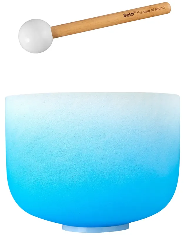 SELA Crystal Singing Bowl Chakra 10" - Blue, Throat, G (432Hz) Časově Omezené