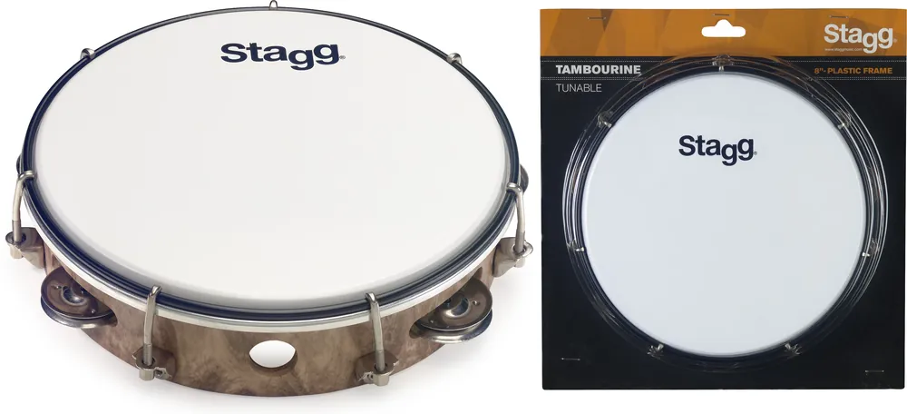 Stagg TAB-108P/WD, laditelná tamburína s blánou, 8" Sleva