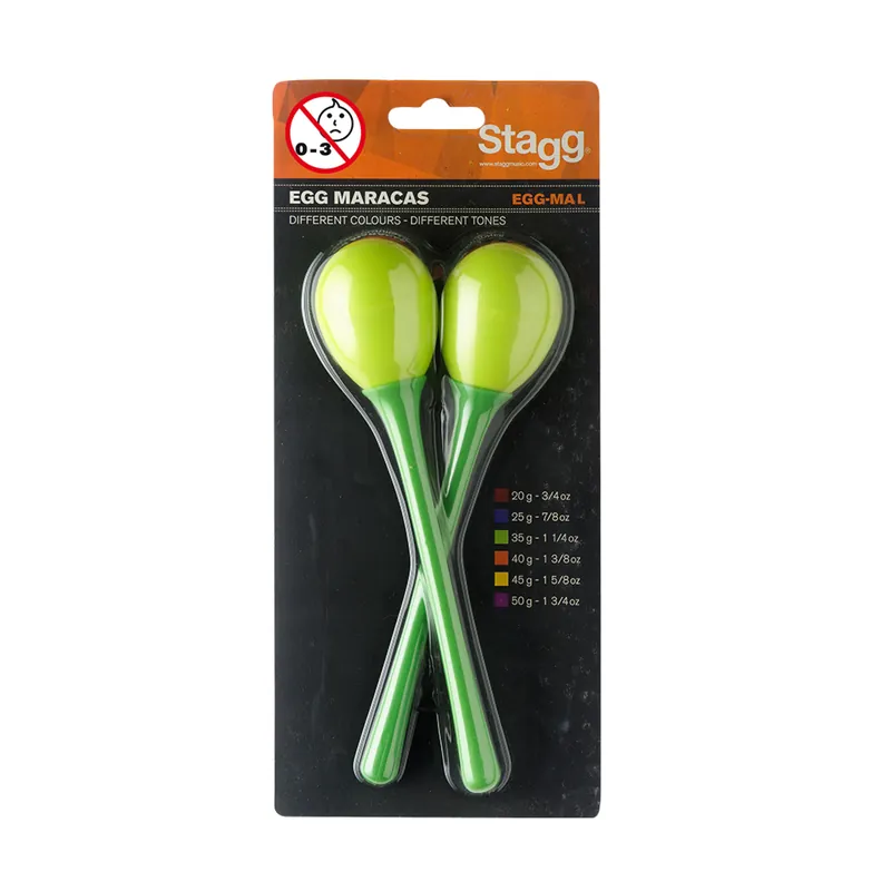 Stagg EGG-MA L/GR, pár vajíček, dlouhá rukojeť, zelené Must-Have