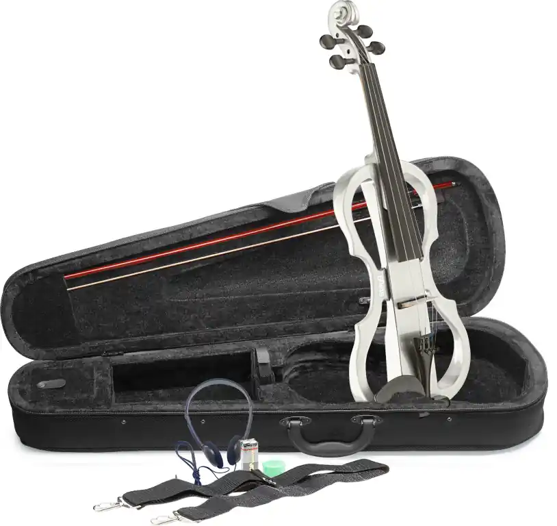 Hit Sezóny Stagg EVN X-4/4 WH, elektrické housle s pouzdrem a sluchátky, bílé