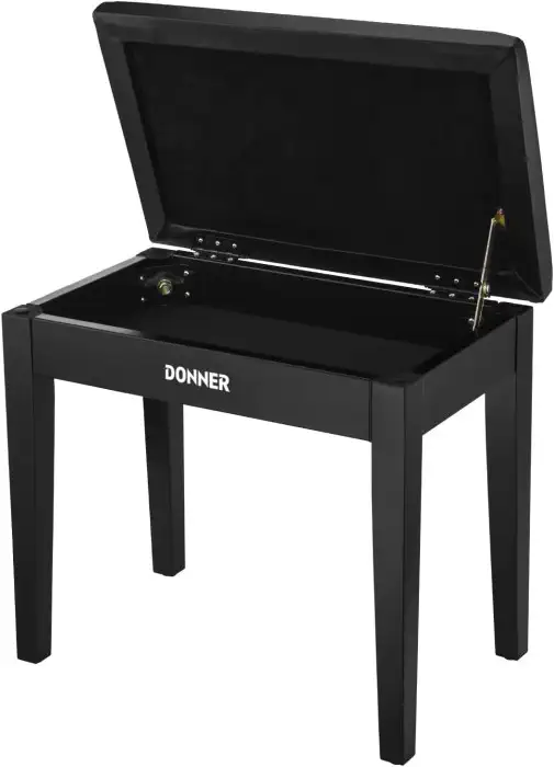 DONNER Piano Bench With Storage - Black Nová Kolekce