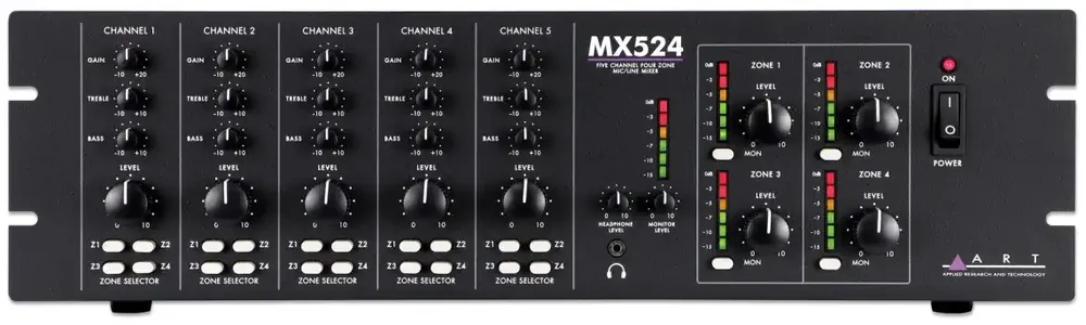ART MX524 Five Channel Four Zone Mic/Line Mixer Hit Sezóny