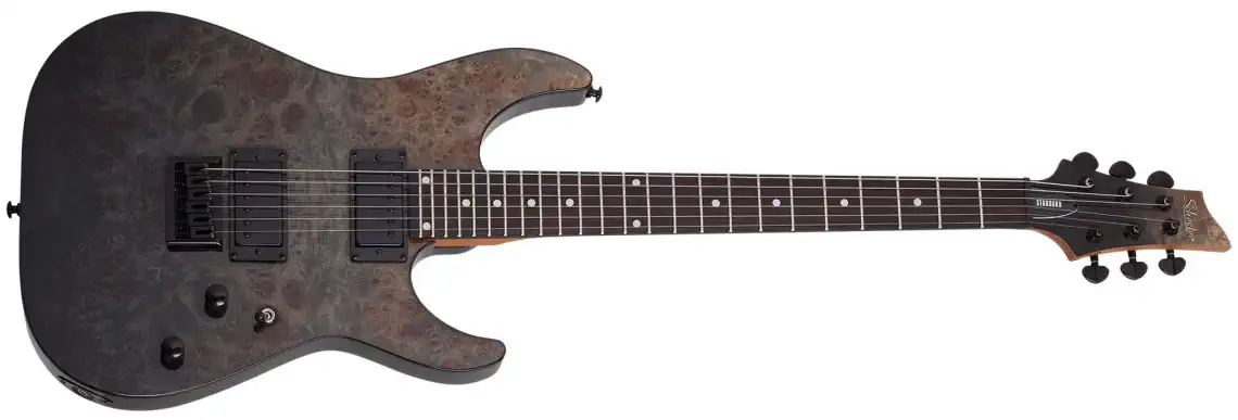 SCHECTER C-1 Standard - Black Fade Burst Burl Levný